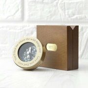 Personalised Brass Compass & Wooden Monogrammed Gift Box