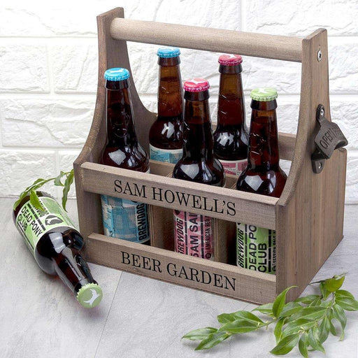 Personalised Wooden Beer Trug With Bottle Opener - Myhappymoments.co.uk