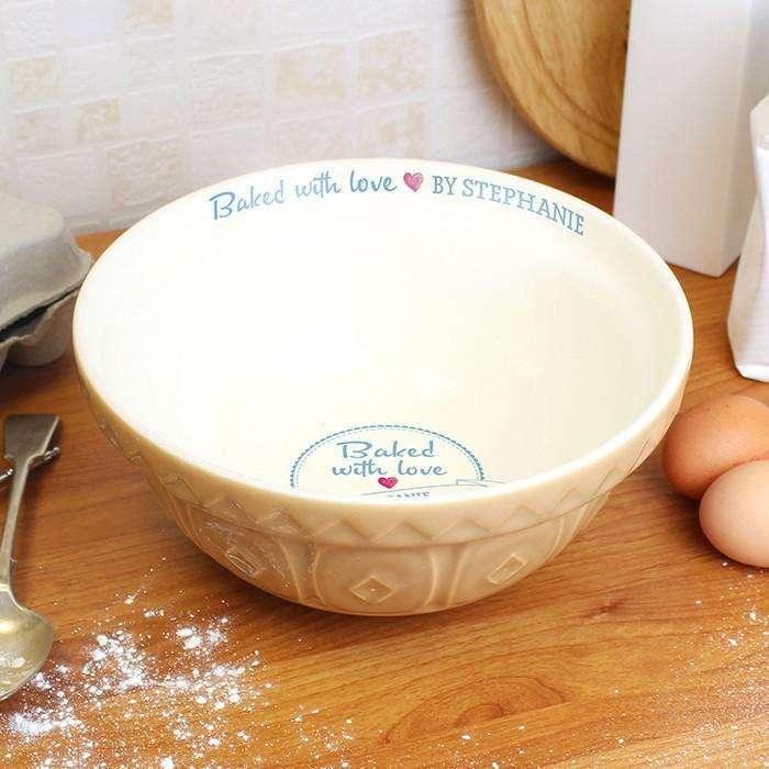 Personalised Baked With Love Baking Bowl - Myhappymoments.co.uk