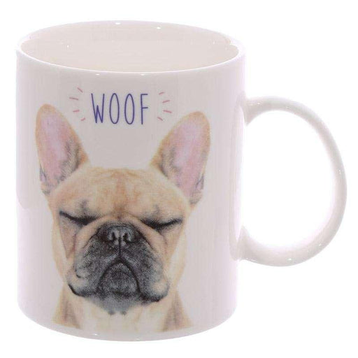 Novelty WOOF French Bulldog Mug - Myhappymoments.co.uk