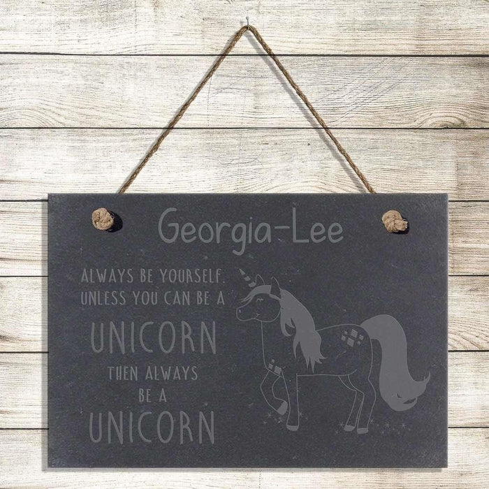 Always Be A Unicorn Slate Sign- A perfect gift for UNICORN lovers! - Myhappymoments.co.uk