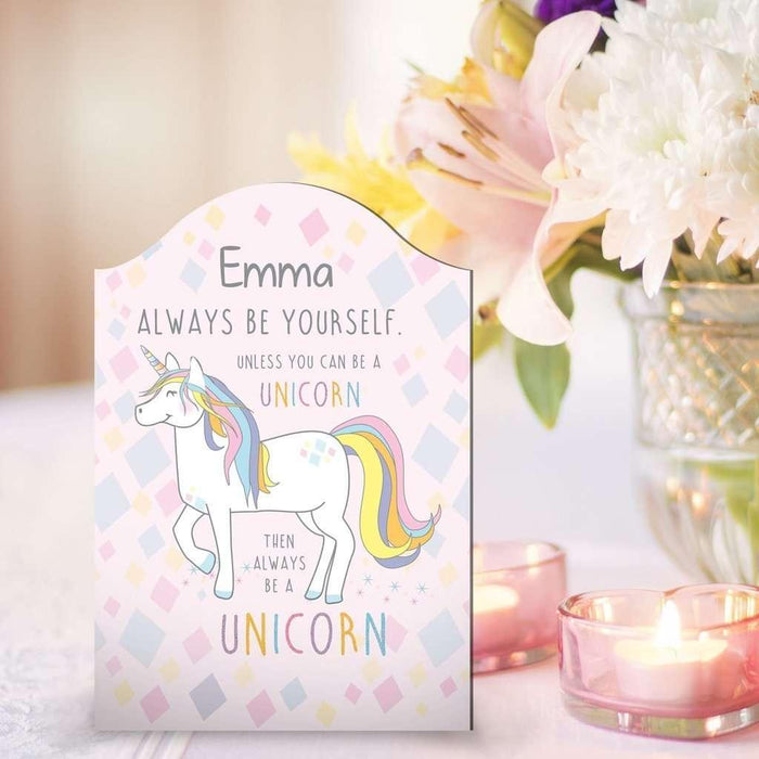 Always Be A Unicorn Plaque - A perfect gift for UNICORN lovers! - Myhappymoments.co.uk