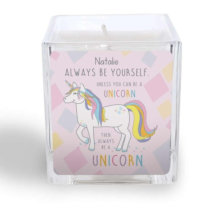 Always Be A Unicorn Square Scented Candle - A perfect gift for UNICORN lovers! - Myhappymoments.co.uk