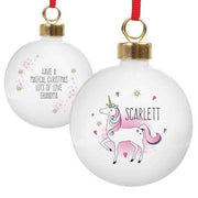 Personalised Unicorn Bauble - Myhappymoments.co.uk