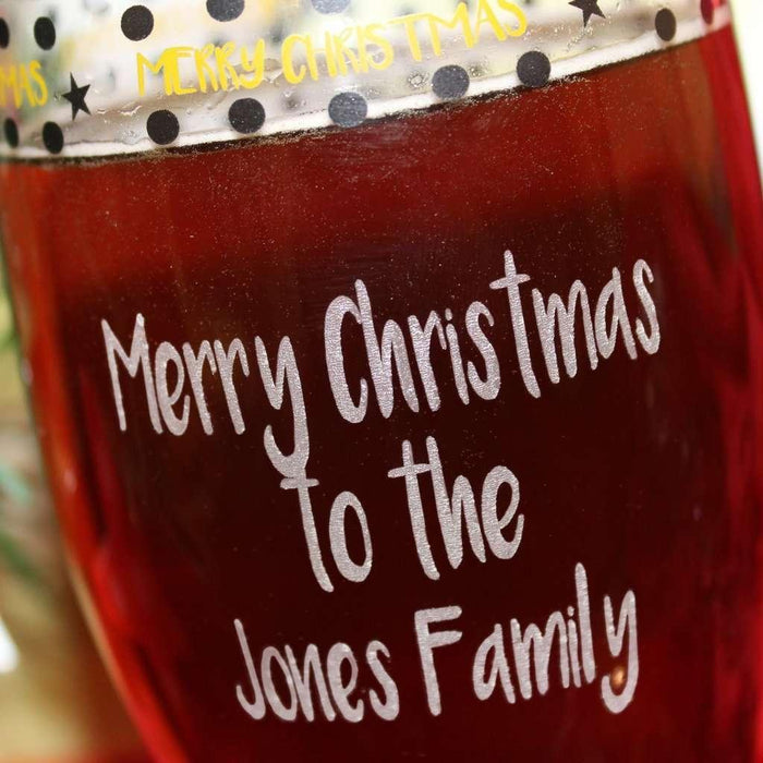 Personalised Merry Christmas Pint Glass - Myhappymoments.co.uk