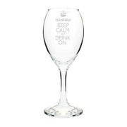 Personalised Keep Calm Engraved Wine Glass - Myhappymoments.co.uk