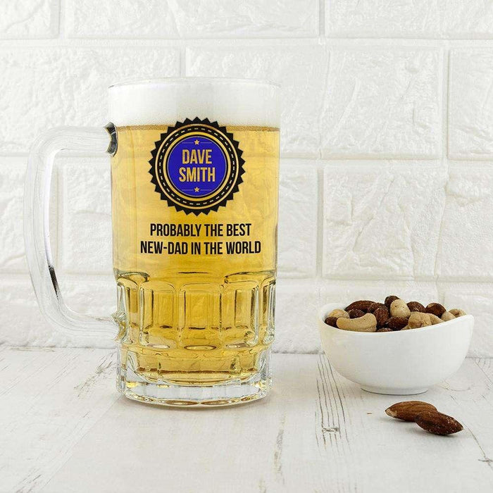 Probably The Best New Dad In The World Glass Tankard - Myhappymoments.co.uk