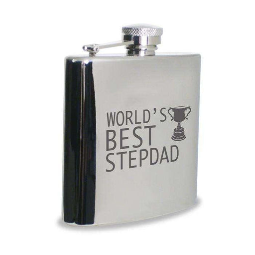 World's Best Step Dad Hip Flask - Myhappymoments.co.uk