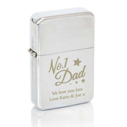 Personalised 'No.1 Dad' Silver Lighter - Myhappymoments.co.uk
