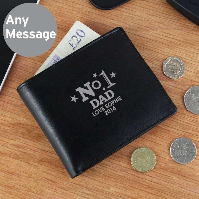 Personalised No.1 Leather Wallet - Myhappymoments.co.uk