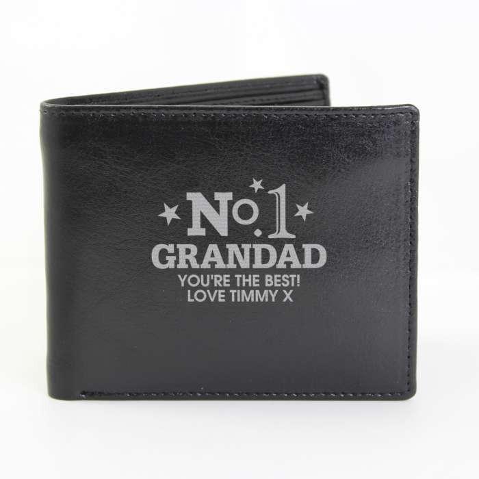 Personalised No.1 Leather Wallet - Myhappymoments.co.uk