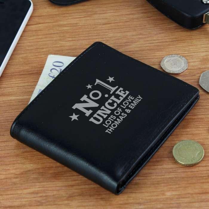 Personalised No.1 Leather Wallet - Myhappymoments.co.uk