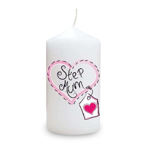 Step Mum Heart Stitch Candle - Myhappymoments.co.uk