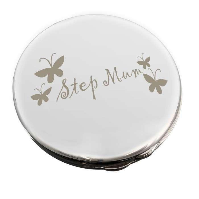 Step Mum Round Compact Mirror - Myhappymoments.co.uk
