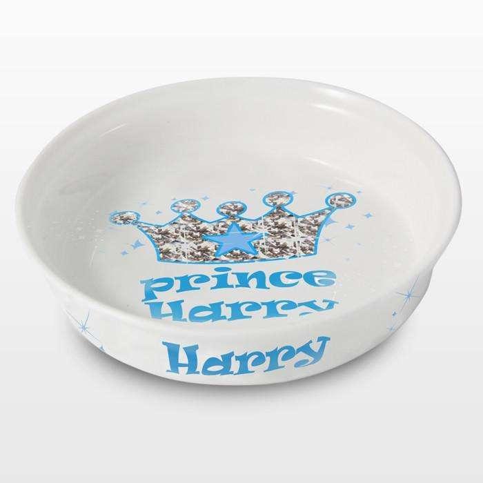 Personalised Bling Prince Pet Bowl - Myhappymoments.co.uk