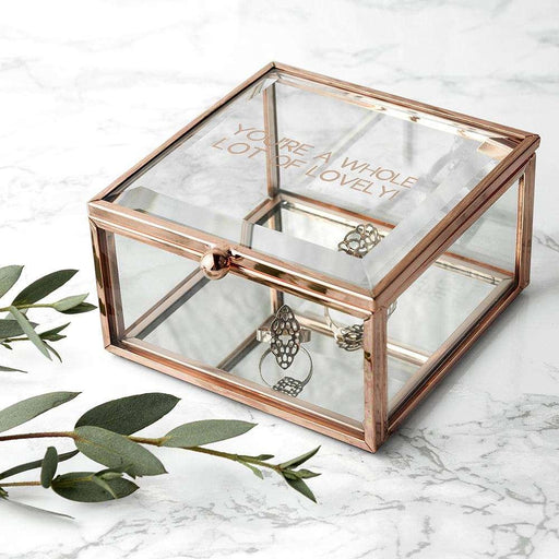 Personalised Rose Gold Glass Trinket Box - Myhappymoments.co.uk