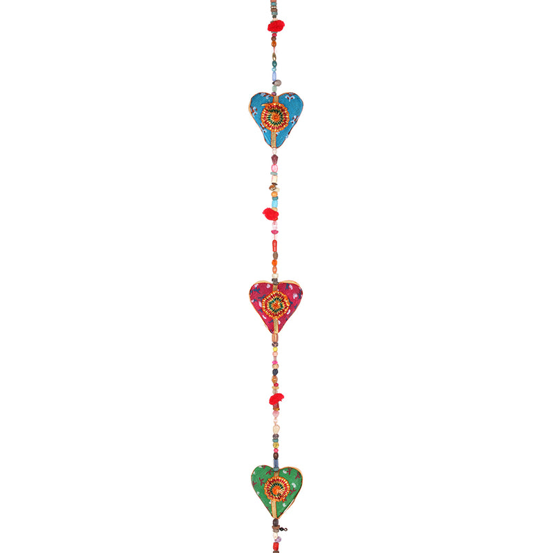 Multicoloured Hanging Hearts with Bell
