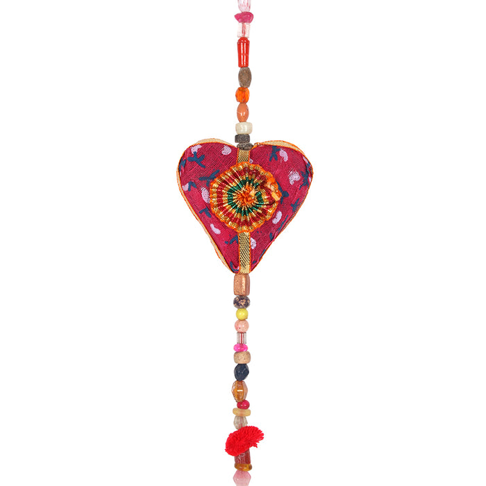 Multicoloured Hanging Hearts with Bell