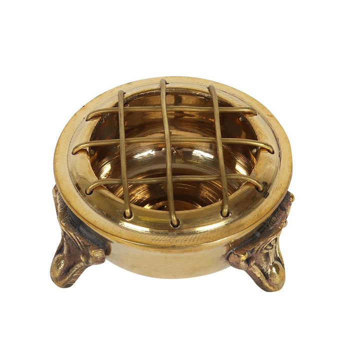 Brass Screen Top Incense Burner with Feet