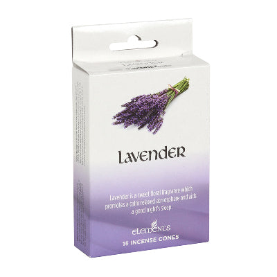 Set of 12 Packets of Elements Lavender Incense Cones