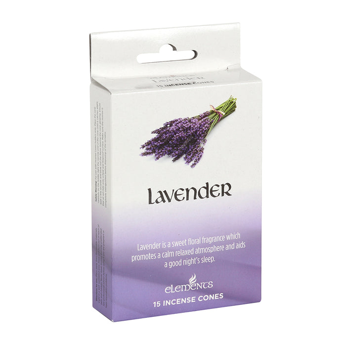 Set of 12 Packets of Elements Lavender Incense Cones