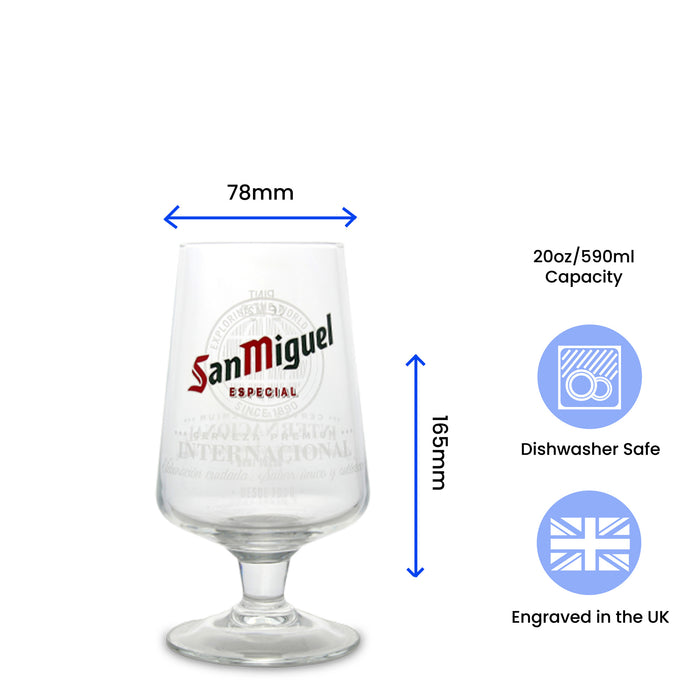 Engraved San Miguel Pint Glass Image 6