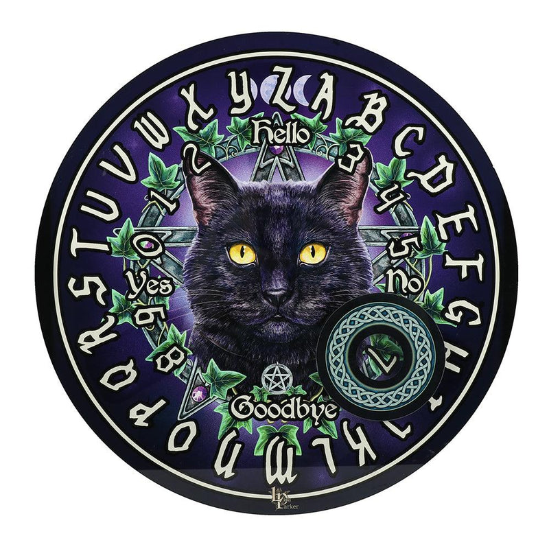 The Charmed One Cat Glass Spirit Board Table by Lisa Parker
