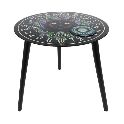 The Charmed One Cat Glass Spirit Board Table by Lisa Parker