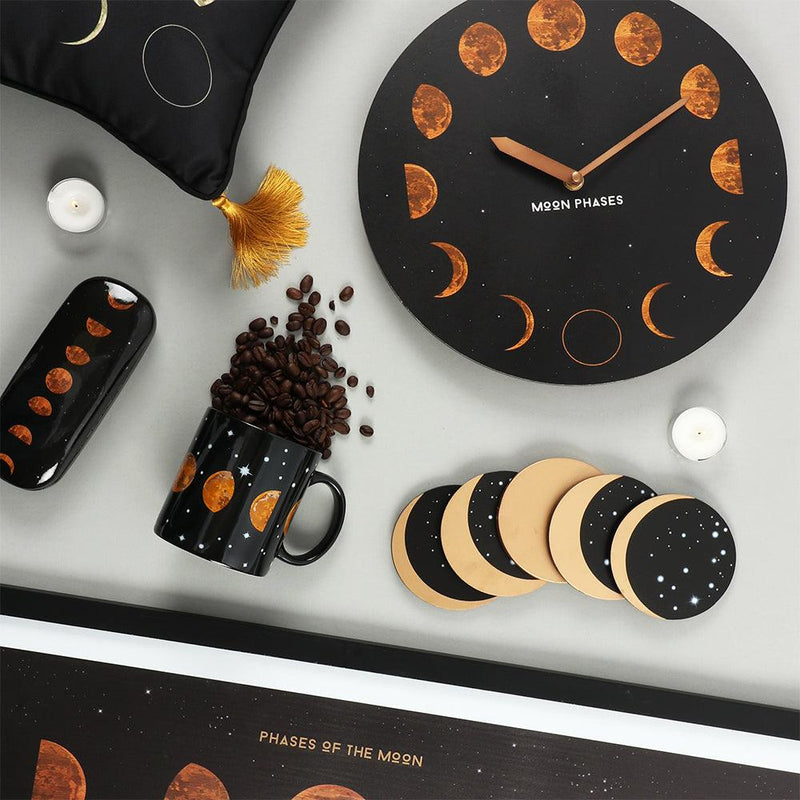 Moon Phases 5-Piece Coaster Set