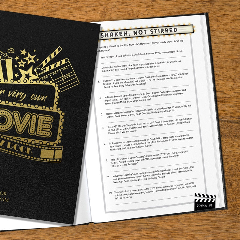 Personalised Movie Quiz Book