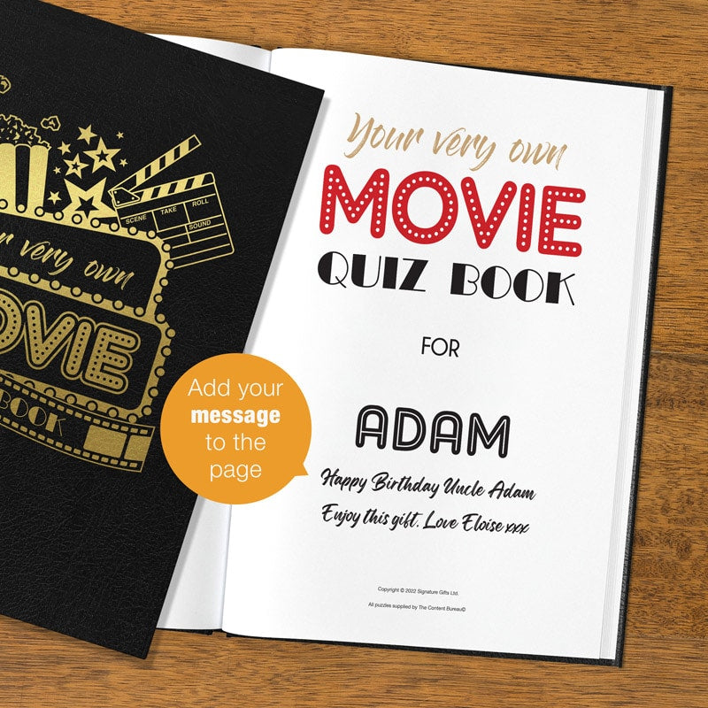 Personalised Movie Quiz Book
