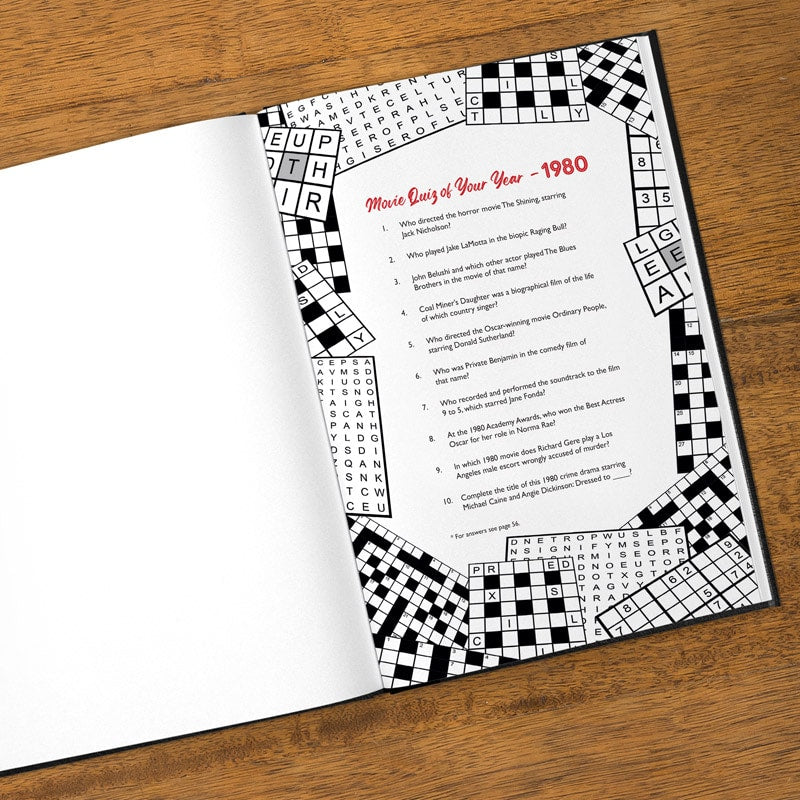 Personalised Movie Quiz Book