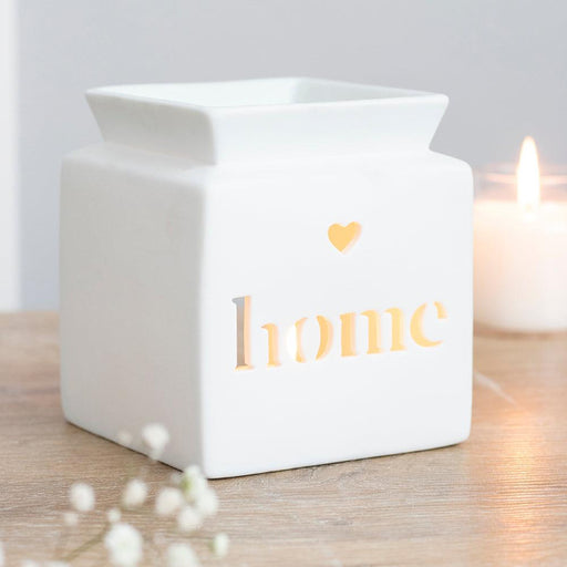 White Home Cut Out Oil & Wax Melt Burner