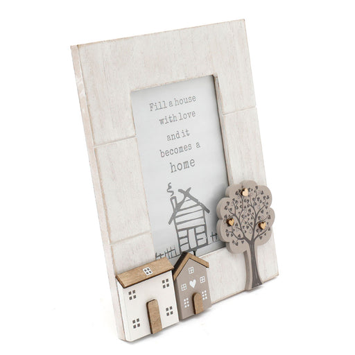 4x6in Wooden House Scene Picture Frame