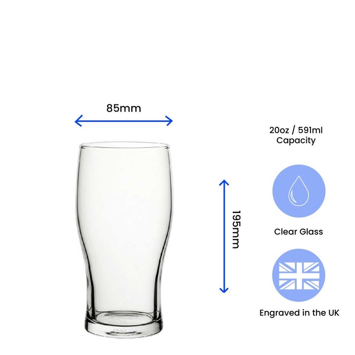 Engraved Tulip Pint Beer Glass with Premium Satin Lined Gift Box Image 3