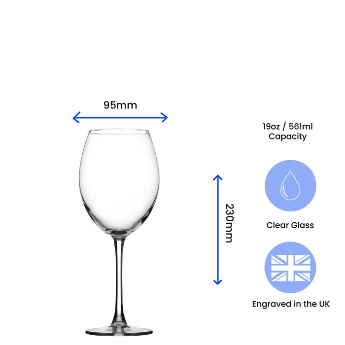 Personalised Engraved Mega Pint Wine Glass, Novelty Gift Modern Design Image 3