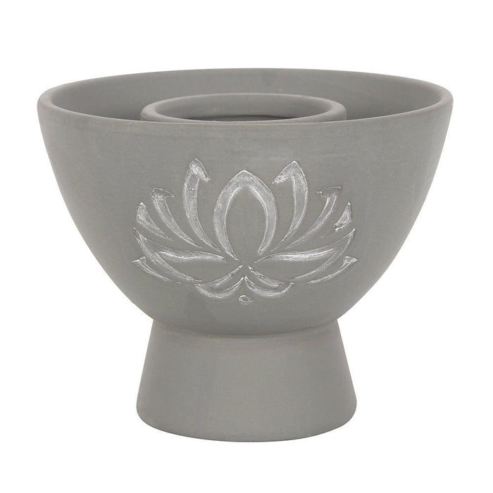 Grey Lotus Terracotta Smudge Bowl
