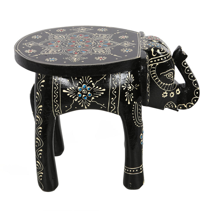 Ornamental Black Elephant Stool