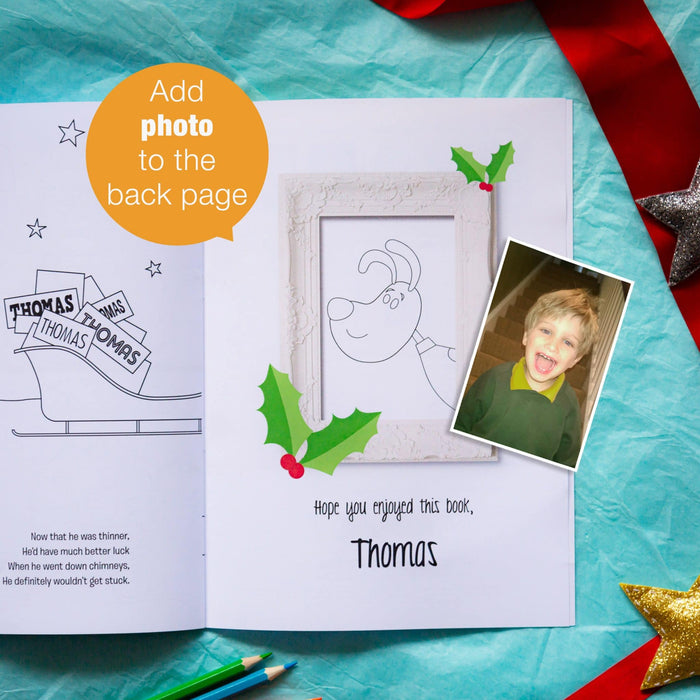 Personalised When Santa Got Stuck Up The Chimney Colouring Book