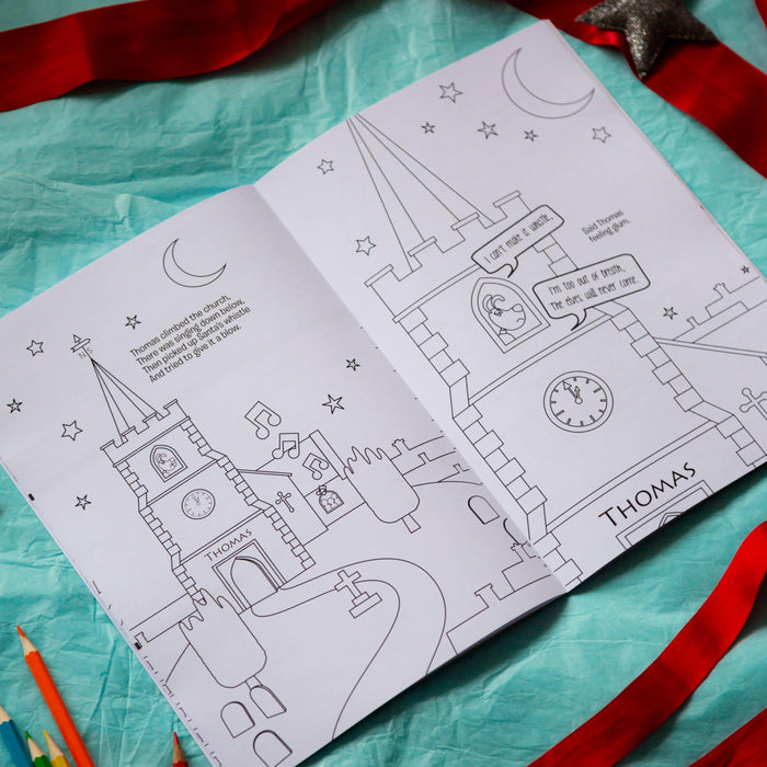 Personalised When Santa Got Stuck Up The Chimney Colouring Book