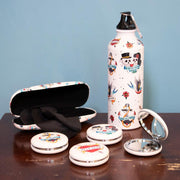 Tattoo Skull Print Glasses Case