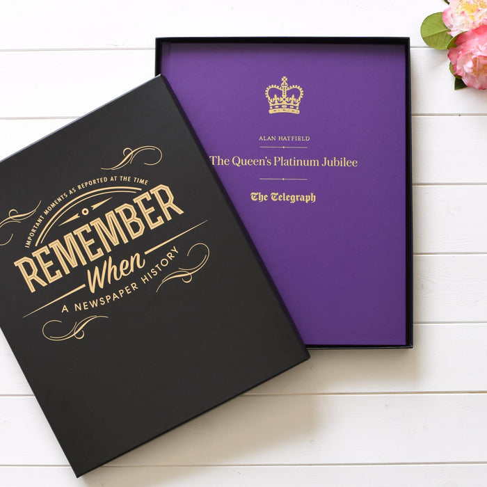 Telegraph Queen Elizabeth Jubilee Newspaper Book - Purple Leatherette