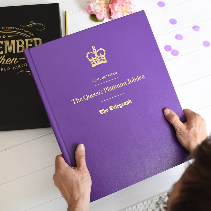 Telegraph Queen Elizabeth Jubilee Newspaper Book - Purple Leatherette