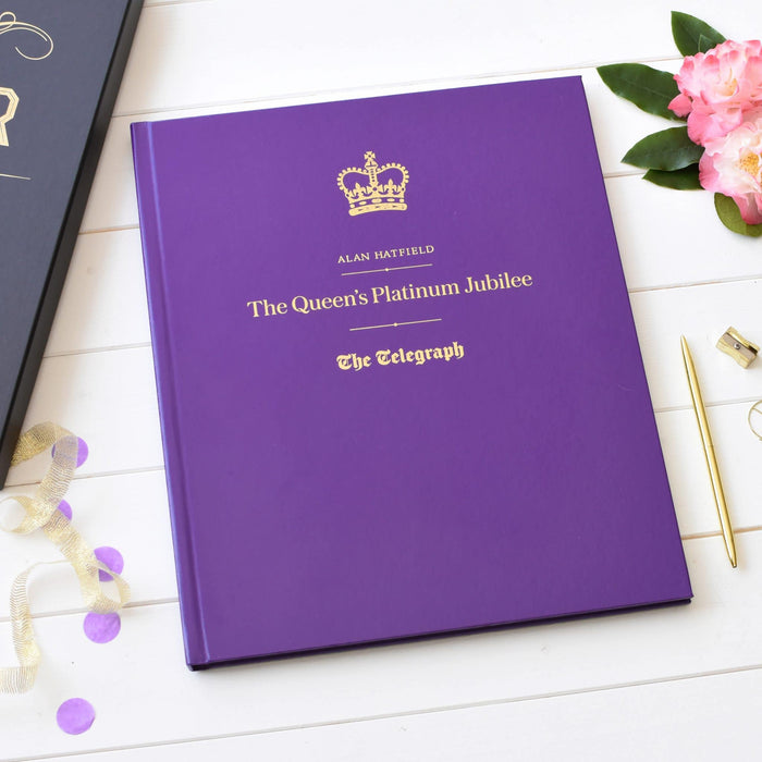 Telegraph Queen Elizabeth Jubilee Newspaper Book - Purple Leatherette