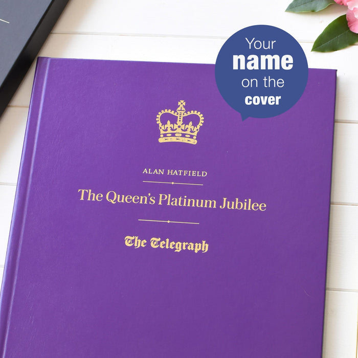 Telegraph Queen Elizabeth Jubilee Newspaper Book - Purple Leatherette