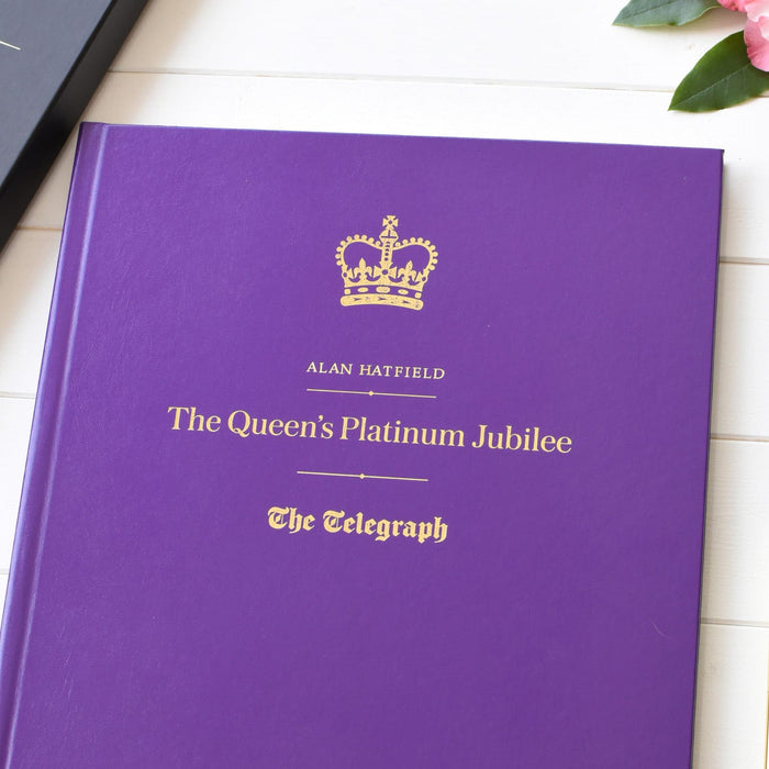 Telegraph Queen Elizabeth Jubilee Newspaper Book - Purple Leatherette