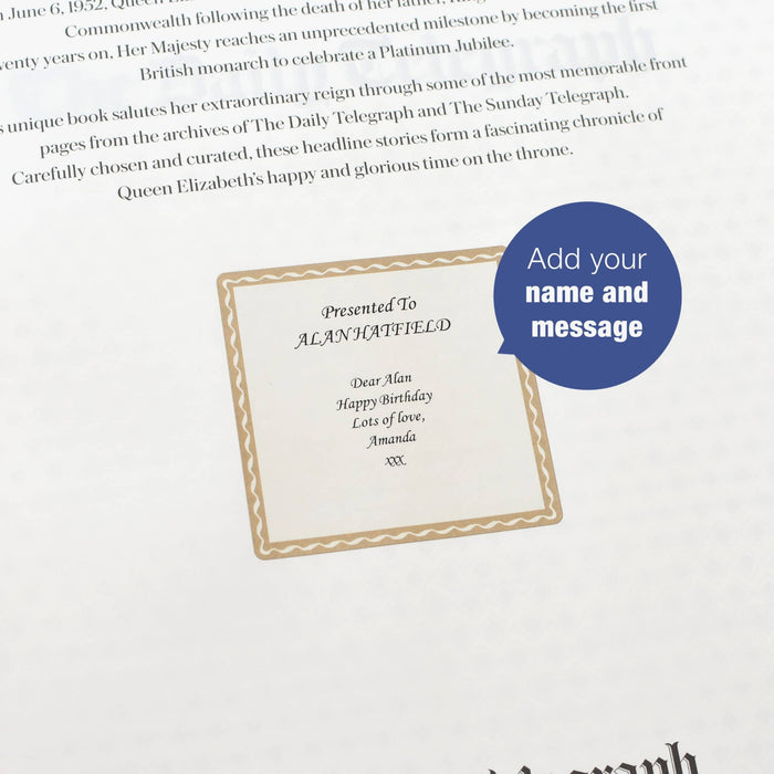 Telegraph Queen Elizabeth Jubilee Newspaper Book - Purple Leatherette