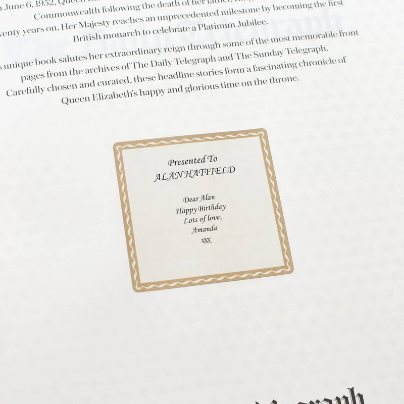 Telegraph Queen Elizabeth Jubilee Newspaper Book - Purple Leatherette