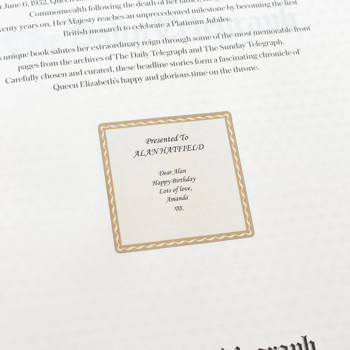 Telegraph Queen Elizabeth Jubilee Newspaper Book - Purple Leatherette