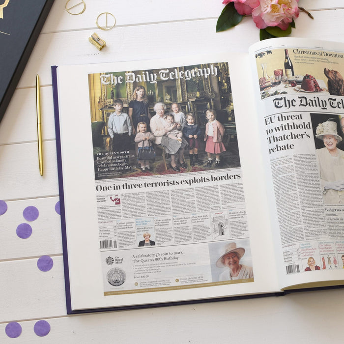 Telegraph Queen Elizabeth Jubilee Newspaper Book - Purple Leatherette